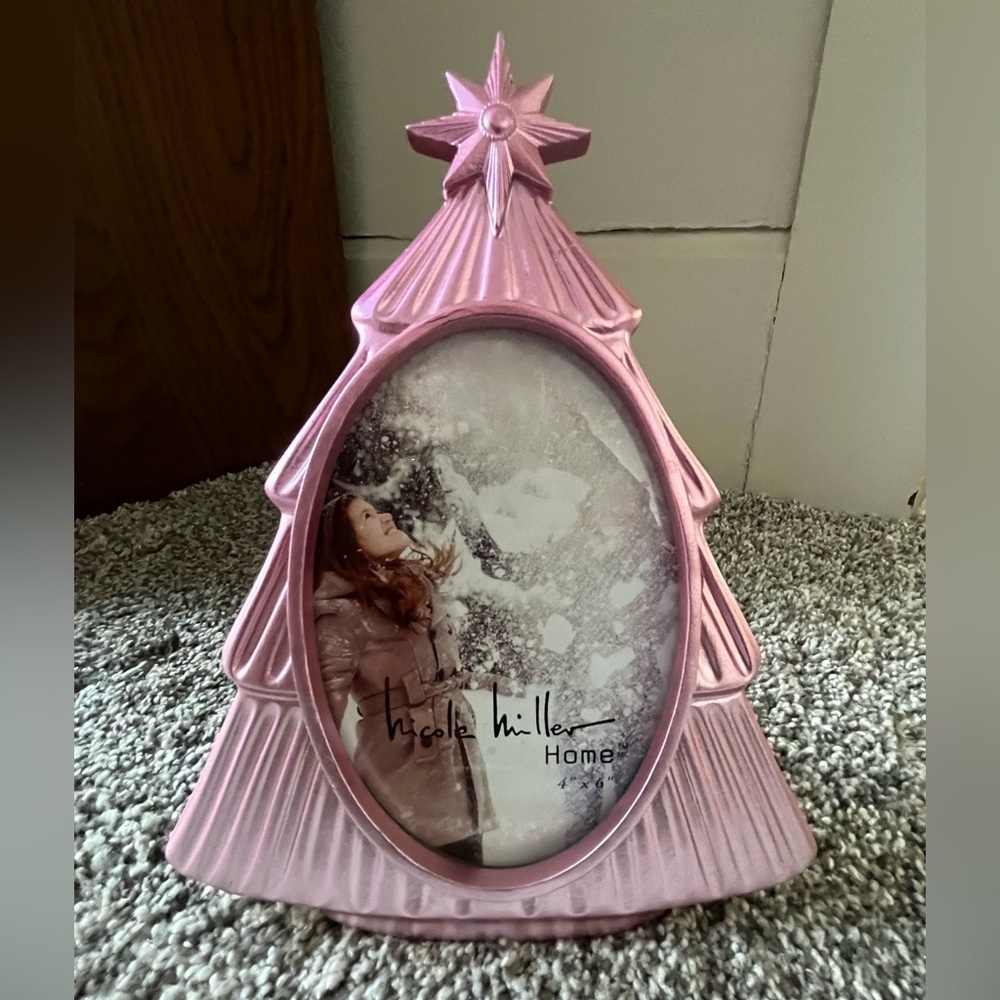 Nicole Miller Home Pink Christmas Tree Photo Frame - 4” X 6”